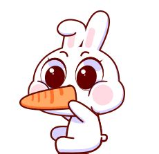 Cute Rabbit Sticker - Cute Rabbit Eating Carrot - Discover & Share GIFs