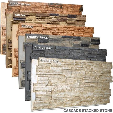 Cascade Stacked Faux Stone 24.75" x 48.625" Wall Paneling | Stone ...