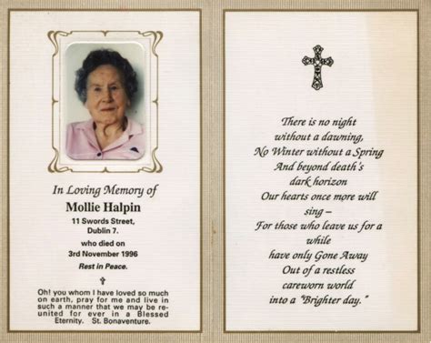 Printable Memorial Cards For Funeral - Best FREE Printable