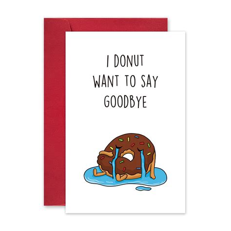 Buy Funny Coworker Leaving Card, Cute Donut Goodbye Card for Friends ...