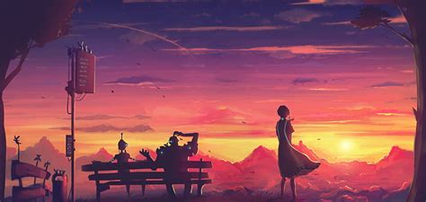 1920x1080px, 1080P Descarga gratis | Puesta de sol, anime, arte ...