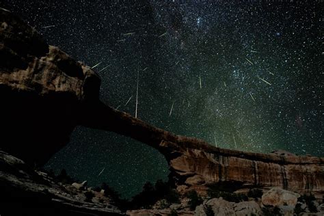 Natural Bridges National Monument's Night Sky During the Perseid Meteor ...