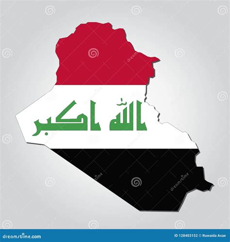 Iraq Map Flag stock illustration. Illustration of design - 128403152