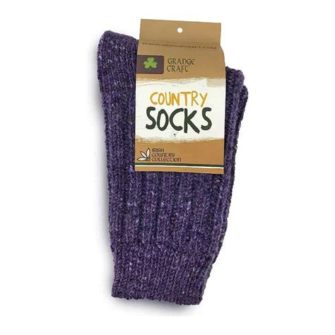 Irish Country Men's Wool Socks - Purple | Celtic Clothing Company