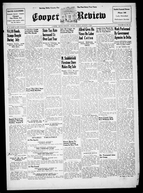 Cooper Review (Cooper, Tex.), Vol. 63, No. 32, Ed. 1 Friday, August 7 ...