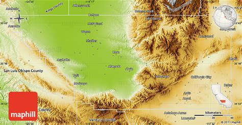 Physical Map of Kern County