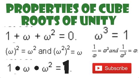 Properties of cube roots of Unity Urdu - YouTube