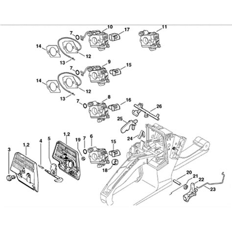 Stihl MS 260 Chainsaw (MS260) Parts Diagram, Air Filter - Throttle Control