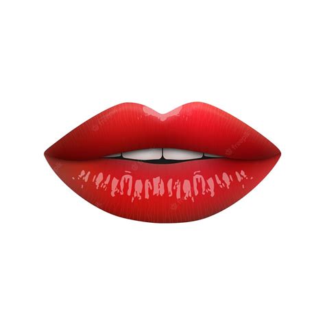 Premium Vector | Red lips isolated