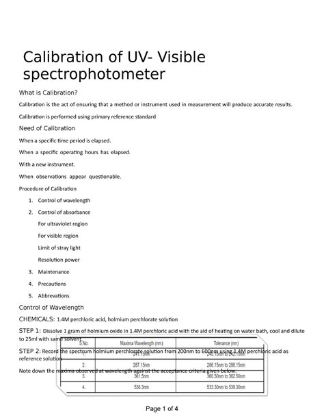 Chapter - 2 Calibration of UV- Visible spectrophotometer - Calibration ...