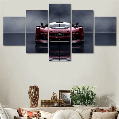 framed Wall Art Stylish Luxury Red Sports Car Canvas Prints Modern Art ...