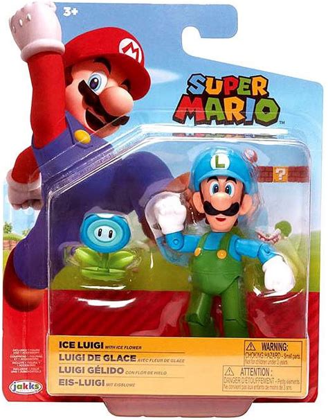 "Super Mario Bros Nintendo Toys: Ice Luigi 4"" Action Figure with Ice ...