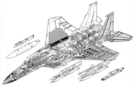 McDonnell Douglas F-15 Eagle Blueprint - Download free blueprint for 3D ...