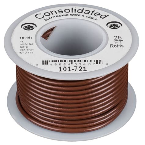 Consolidated Stranded 18 AWG Hook-Up Wire 25 ft. Brown UL Rated