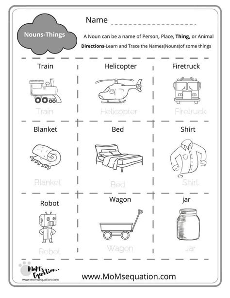 Nouns worksheets with Pictures - Free Booklet For k,1,2 grades - Mom ...