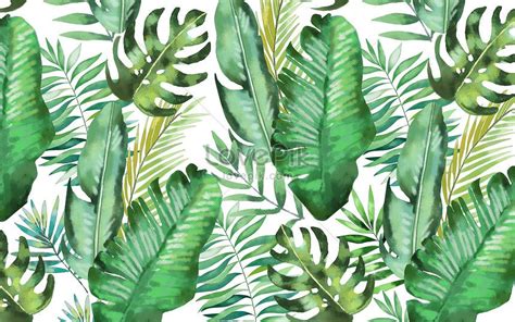 Watercolor Background Of Tropical Leaves | Leaves illustration ...