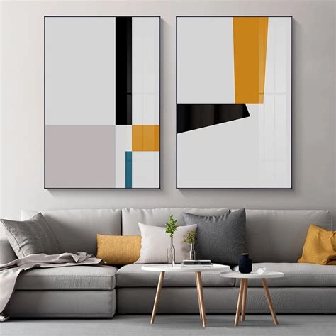 Minimalist Geometric Abstract Wall Art Modern Scandinavian Canvas ...