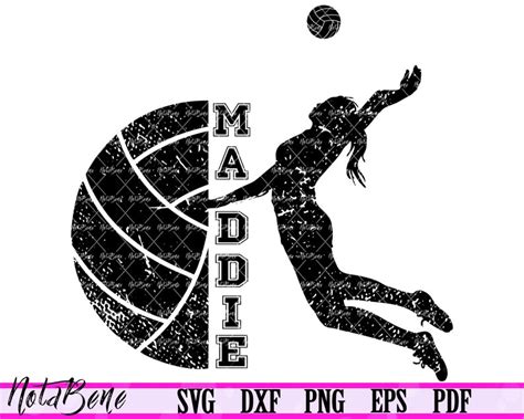 CUSTOM NAME Volleyball SVG Grunge Volleyball Squad Svg Cheer | Etsy