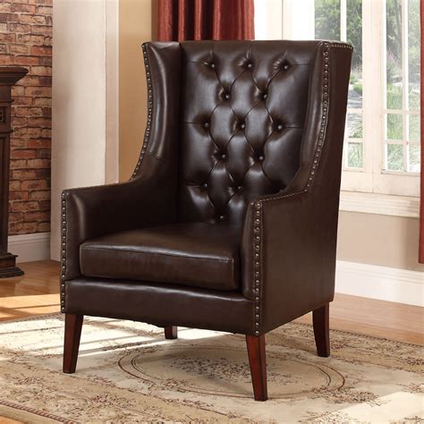 Best Master Furniture's Traditional Faux Leather Executive Chair, Brown ...