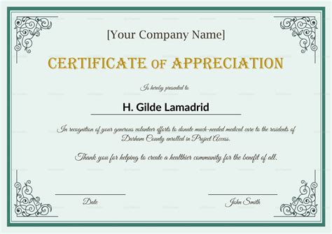 Company Employee Appreciation Certificate Template Intended For In ...