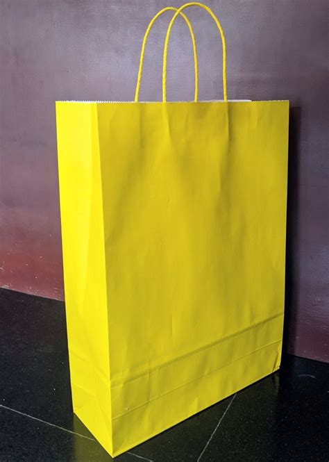 yellow Colored Paper Bag, For Shopping, Capacity: 2kg at Rs 110/kg in ...