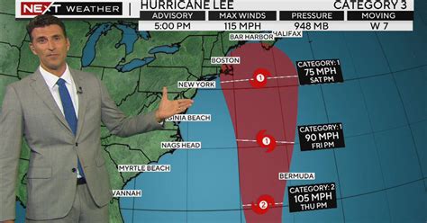 Hurricane Lee 7 p.m. update for September 11 - CBS Boston