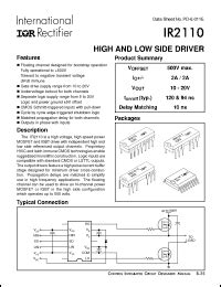 IR2110-1 Datasheet - High and low side driver from International Rectifier