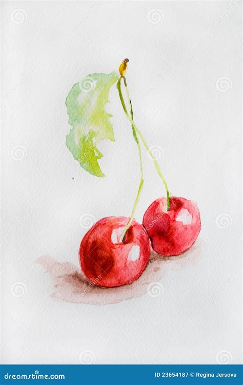 Watercolor Cherry Royalty Free Stock Photography - Image: 23654187