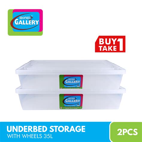 Home Gallery Underbed Storage Box with Wheels | Capacity: 35L ...