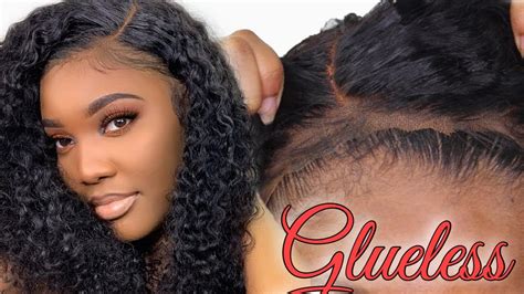 TRULY GLUELESS LACE FRONTAL WIG INSTALL! | NO GELS OR SPRAYS/ ELASTIC ...