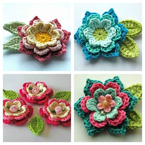 Blooming Crochet Flowers and Leaves - Annie Design Crochet