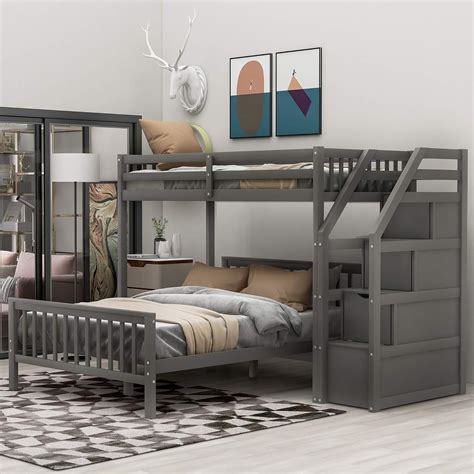 Buy Twin Over Full Loft Bed for Kids Teens and Adults, Loft Bunk Bed ...