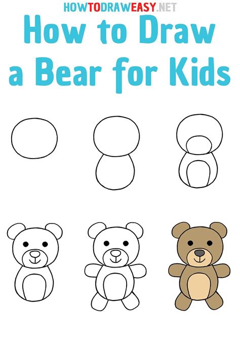 how to draw a bear Bear draw drawing bears outline brown basically nose ...