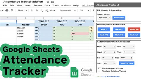 google sheets attendance tracker | free addon - YouTube