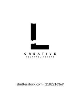 Black Letter L Logo Design Brush Stock Vector (Royalty Free) 2182216369 ...