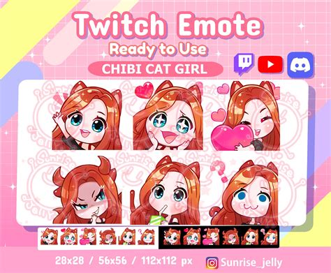 Twitch Emotes / Red Hair Blue Eyes / Ginger / Chibi Girl / | Etsy