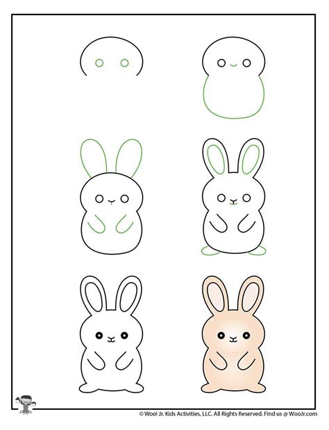 Bunny Drawing Step by Step Kids | Woo! Jr. Kids Activities : Children's ...