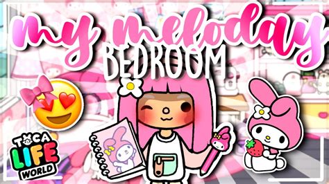 My Melody Bedroom Design In Toca Life World || New Hello Kitty Pack ...