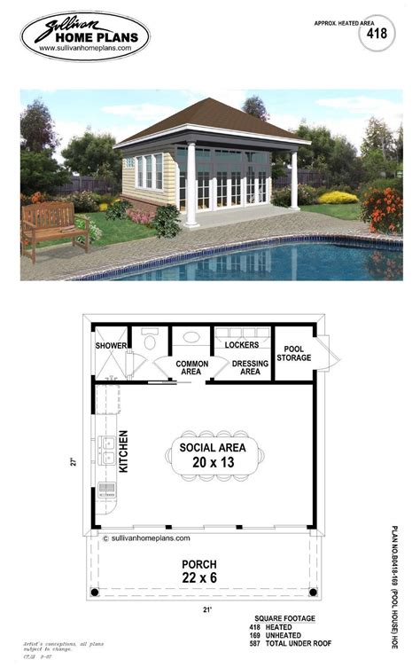 Pool House Floor Plans - Small Modern Apartment