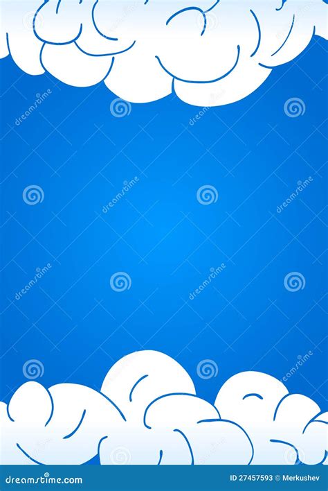 Clouds in Blue Sky. Vector Frame Stock Vector - Illustration of place ...