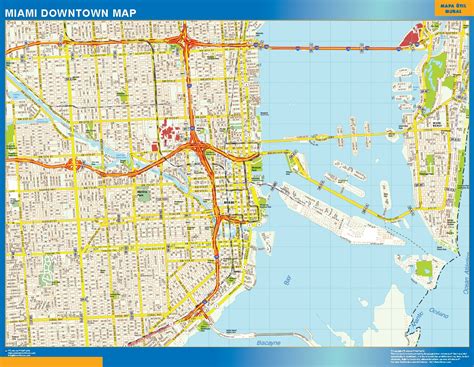 Miami downtown map | Wall maps