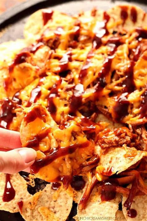 Pulled Pork Nachos - Crunchy Creamy Sweet