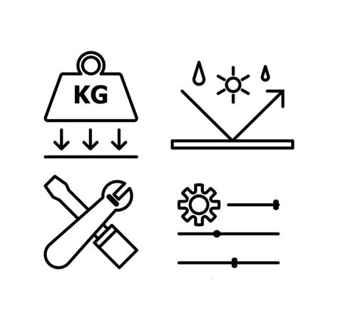 Vector illustration of strong durability icon, weather and chemical ...