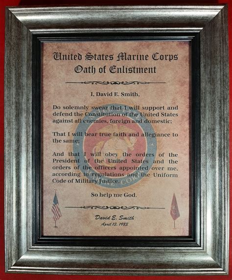 Oath of Enlistment Certificate: U.S. Marines PERSONALIZED with | Etsy