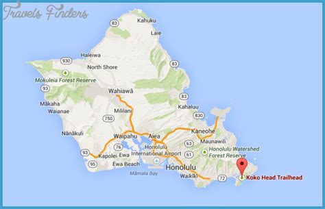 Oahu Hiking Map - TravelsFinders.Com