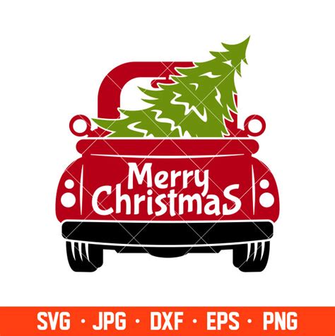 Merry Christmas Red Truck Back Svg, Merry Christmas Svg, Red vintage ...