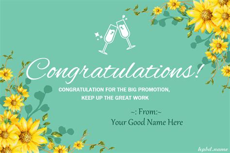 Write Name On Congratulations On Job Promotion Cards