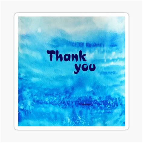 "Watercolor Blue Ocean Thank you Quote" Sticker for Sale by PatinaWorks ...