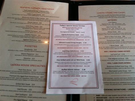 Menu at Ladera Grill pub & bar, Morgan Hill