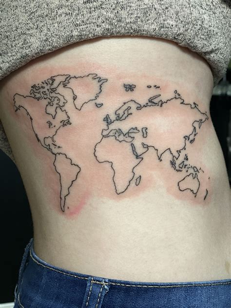 World map tattoo | World map tattoos, Map tattoos, Globe tattoos